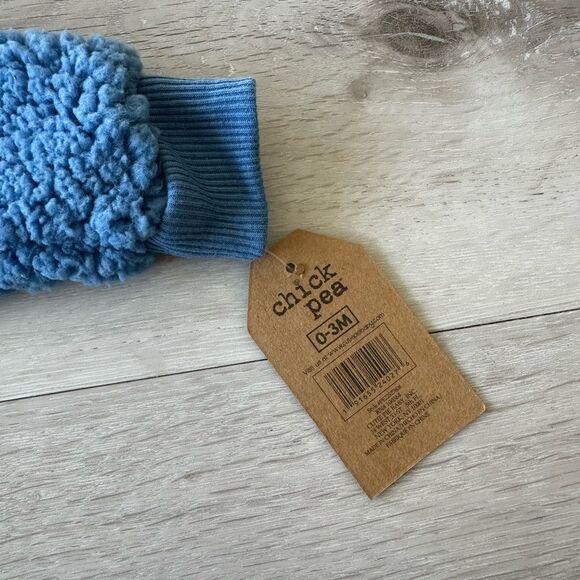 Chick Pea Bear Fleece Jogger Set Blue 0-3 Month NWT - Picture 3 of 4